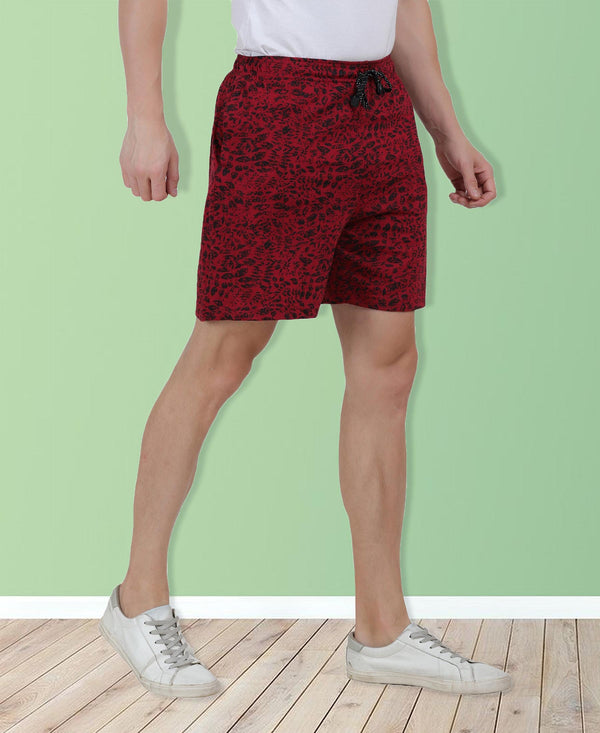 Tt Men'S Cotton Printed Bermuda / Shorts Maroon