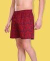 HiFlyers Men Printed Cotton Boxer Short Red