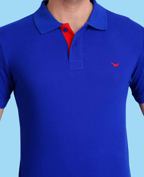 HiFlyers Men Royal Blue Polo T-Shirt