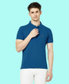 HiFlyers Men'S Solid Regular Fit Polo T-Shirt With Pocket -Royal Blue