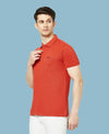 HiFlyers Men'S Solid Regular Fit Polo T-Shirt With Pocket -Rust