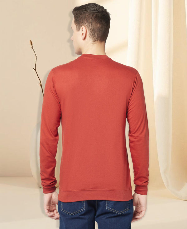 T.T. Men Cotton Polyster Regular Fit Solid Full Sleeve T-Shirt Pack Of 2 (Orange-Onion )