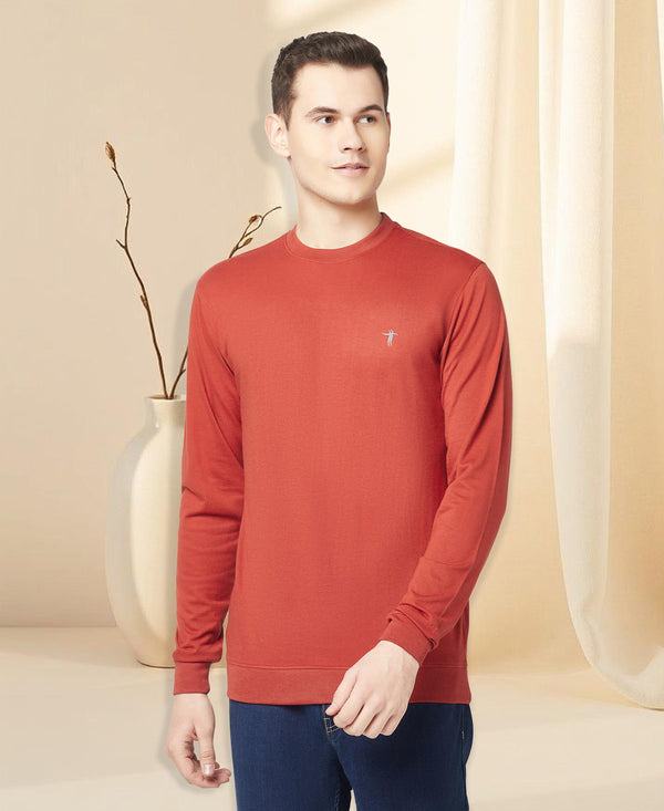 T.T. Men Cotton Polyster Regular Fit Solid Full Sleeve T-Shirt Pack Of 2 (Orange-Onion )