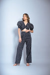 Black ikat print co ord set