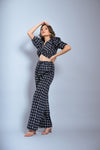 Black ikat print co ord set
