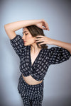 Black ikat print co ord set