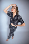 Garden Party Black Ikat Print Co Ord Set (Combo)