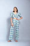 Garden Party Peacock Cotton Co Ord Set (Combo)