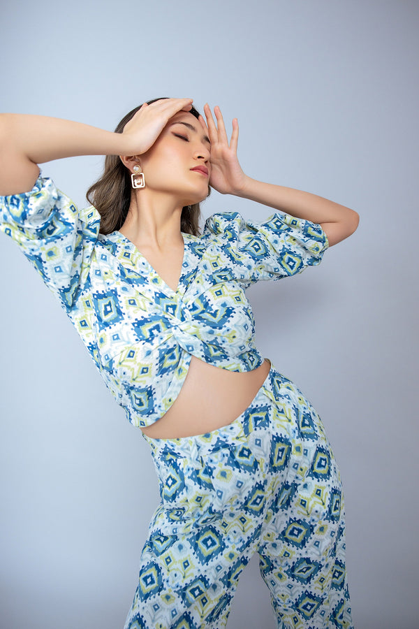 Garden Party Peacock Cotton Co Ord Set (Combo)