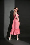 Pink floral maxi dress
