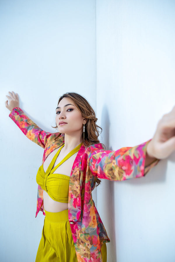 Garden Party Pink & Green 3 Piece Co Ord Set (Combo)