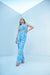 Garden Party Sky Blue Wrap Coat With Trouser (Combo)