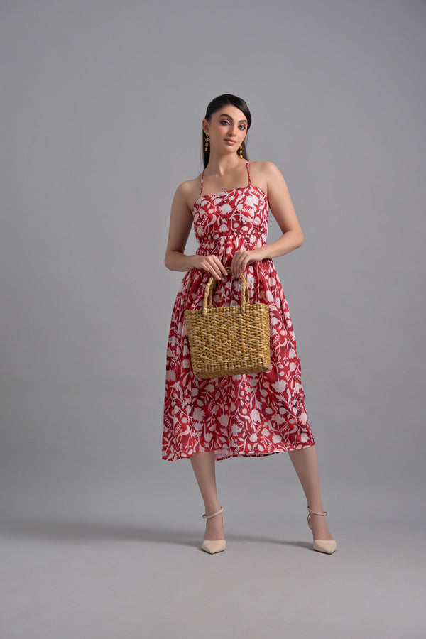 Muslin red floral