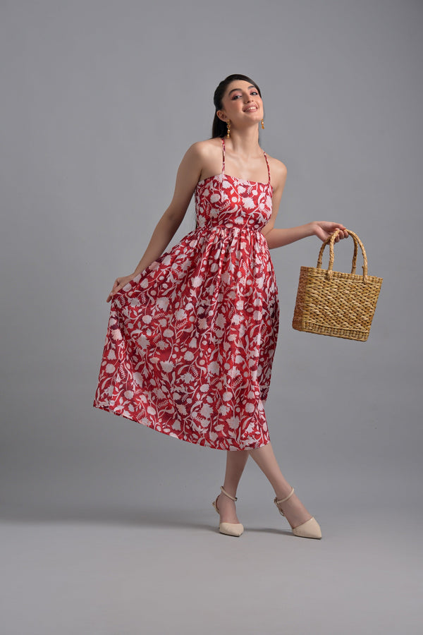 Garden Party Muslin Red Floral