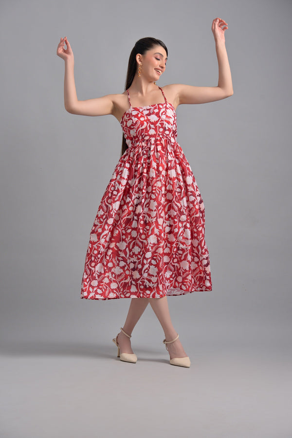 Garden Party Muslin Red Floral