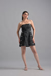Black ambroidery short dress