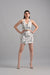 White ambroidery linen cords combo