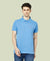 HiFlyers Men'S Solid Regular Fit Polo T-Shirt With Pocket -Sky Blue