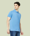 HiFlyers Men'S Solid Regular Fit Polo T-Shirt With Pocket -Sky Blue