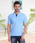 HiFlyers Men Sky Blue Polo T-Shirt