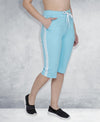 T.T. Women Solid Cotton Capri Sky Blue