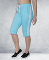 T.T. Women Solid Cotton Capri Sky Blue