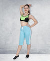 T.T. Women Solid Cotton Capri Sky Blue