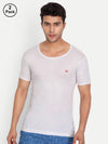 T.T. Men Cool 100% Cotton Half Sleeve Vest (Pack Of 2) White