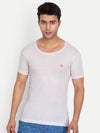 T.T. Men Cool 100% Cotton Half Sleeve Vest (Pack Of 2) White