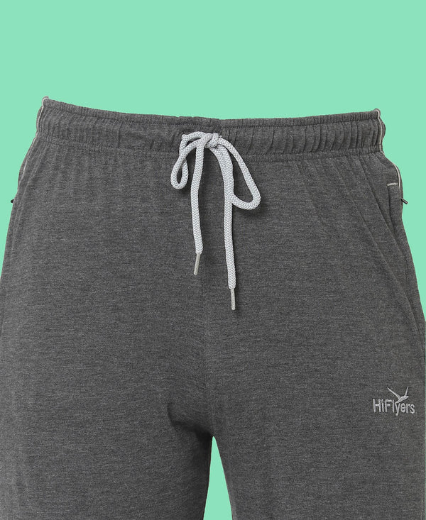 HiFlyers Mens Anthra Regular Fit Solid Cotton Blend Trackpant/Jogger