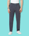 HiFlyers Mens Anthra-Blue Regular Fit Solid Cotton Blend Trackpant/Jogger