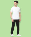 HiFlyers Mens Black Regular Fit Solid Cotton Blend Trackpant/Jogger