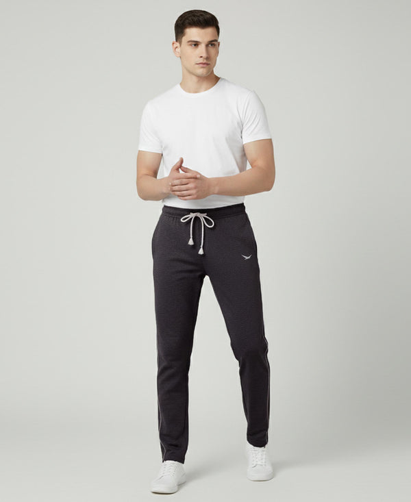 HiFlyers Mens Steel Grey Regular Fit Solid Cotton Blend Trackpant/Jogger