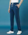 HiFlyers Mens Teal Blue Regular Fit Solid Cotton Blend Trackpant/Jogger