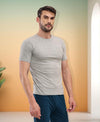 T.T. Men Slim Fit 100% Cotton Cool Round Neck Half Sleev Solid Tshirt Grey