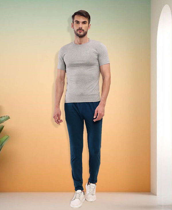 T.T. Men Slim Fit 100% Cotton Cool Round Neck Half Sleev Solid Tshirt Grey