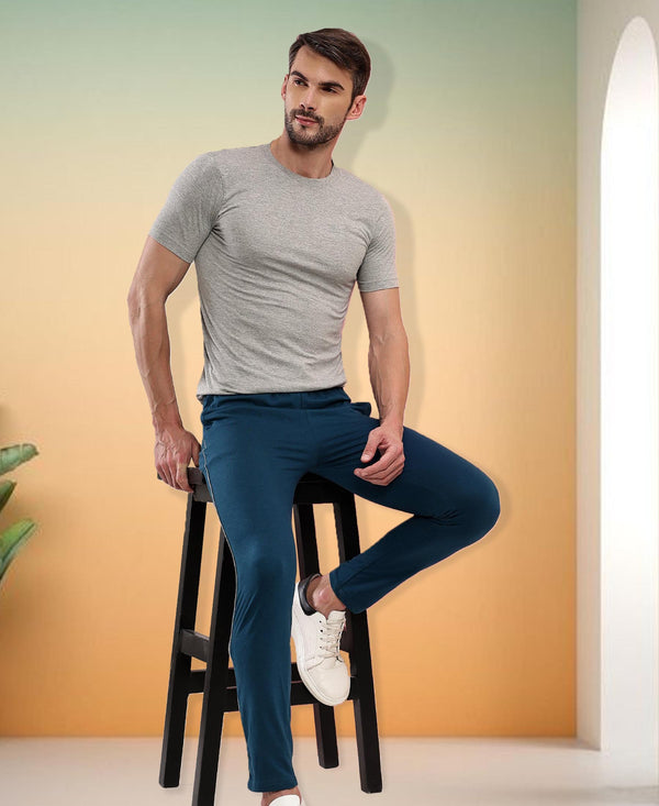 T.T. Men Slim Fit 100% Cotton Cool Round Neck Half Sleev Solid Tshirt Grey