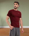 T.T. Men Slim Fit 100% Cotton Cool Round Neck Half Sleev Solid Tshirt Maroon