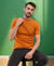T.T. Men Slim Fit 100% Cotton Cool Round Neck Half Sleev Solid Tshirt Mustard