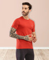 T.T. Men Slim Fit 100% Cotton Cool Round Neck Half Sleev Solid Tshirt Rust