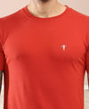 T.T. Men Slim Fit 100% Cotton Cool Round Neck Half Sleev Solid Tshirt Rust
