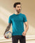 T.T. Men Slim Fit 100% Cotton Cool Round Neck Half Sleev Solid Tshirt Teal Blue