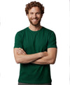 T.T. Men Eco Friendly Cotton Blended Fabric Solid Round Neck Regular Fit Bottle Green