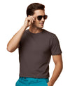 T.T. Men Eco Friendly Cotton Blended Fabric Solid Round Neck Regular Fit Coffee Brown