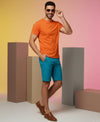 T.T. Men'S Solid Eco Friendly Cotton Blended Fabric Regular Fit Round Neck T-Shirt-Orange