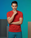 T.T. Men'S Solid Eco Friendly Cotton Blended Fabric Regular Fit Round Neck T-Shirt-Red