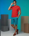 T.T. Men'S Solid Eco Friendly Cotton Blended Fabric Regular Fit Round Neck T-Shirt-Red