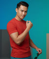 T.T. Men'S Solid Eco Friendly Cotton Blended Fabric Regular Fit Round Neck T-Shirt-Red