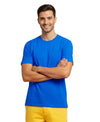 T.T. Men Eco Friendly Cotton Blended Fabric Solid Round Neck Regular Fit Teal Blue