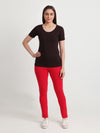 T.T. Women Slim Fit 100% Cotton Cool Round Neck Half Sleev Solid TshirtBrown